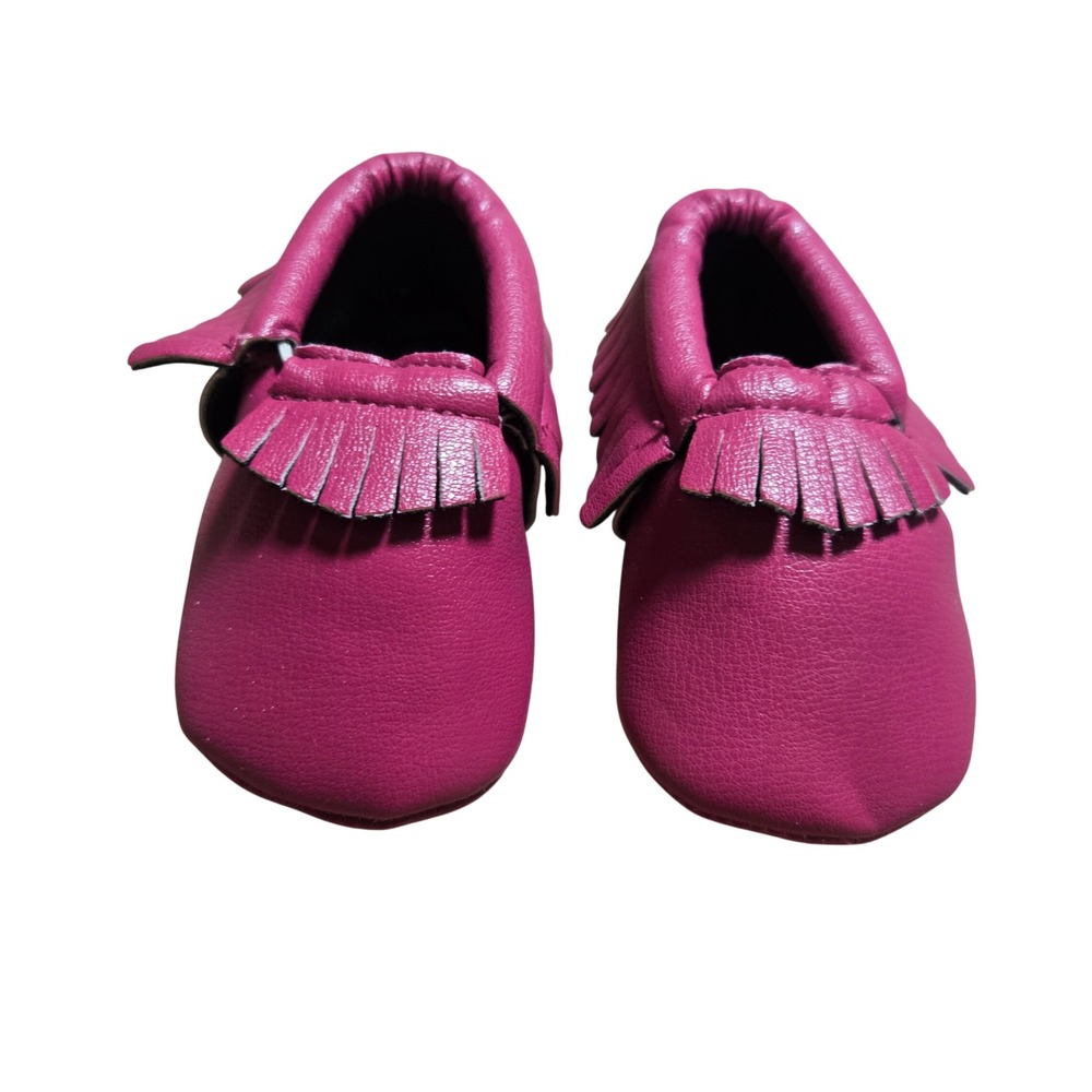 Romirus Baby Moccasins Toddler Shoes Fuchsia Pink Magenta Fringe Size‎ 1 Kidcore